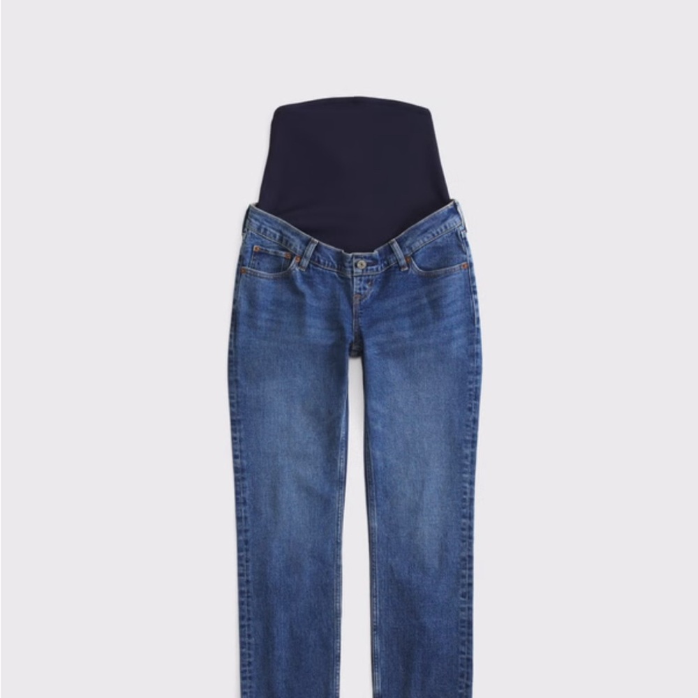 Abercrombie & Fitch maternity ankle straight jeans in dark wash